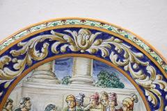 Late 19th Century Italian Antique Majolica Two Decorative Wall Plates - 3519823