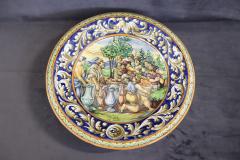 Late 19th Century Italian Antique Majolica Two Decorative Wall Plates - 3519827