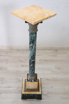 Late 19th Century Italian Napoleon III Antique Column in Green and Yellow Marble - 4229829