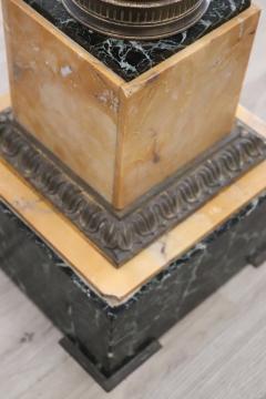 Late 19th Century Italian Napoleon III Antique Column in Green and Yellow Marble - 4229832
