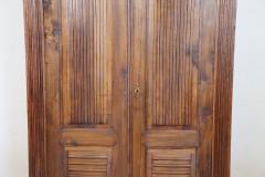Late 19th Century Italian Solid Poplar Wood Small Antique Wardrobe Armoire - 4231018