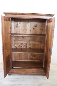 Late 19th Century Italian Solid Poplar Wood Small Antique Wardrobe Armoire - 4231021
