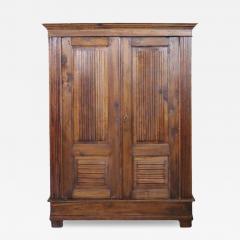 Late 19th Century Italian Solid Poplar Wood Small Antique Wardrobe Armoire - 4231375