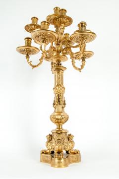 Late 19th Century Large Gilt Bronze Eleven Arms Candelabra - 1170975