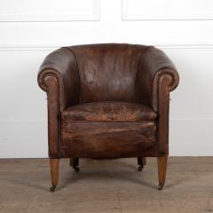 Late 19th Century Leather Library Chair - 3611607