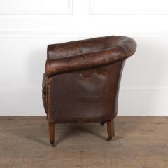 Late 19th Century Leather Library Chair - 3611666