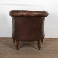 Late 19th Century Leather Library Chair - 3611677