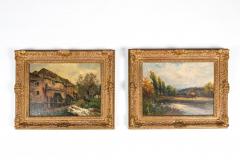 Late 19th Century Pair Oil Painting Giltwood Frame - 1038371