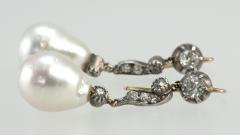 Late 19th Century Pearl and Diamond Earrings - 181593