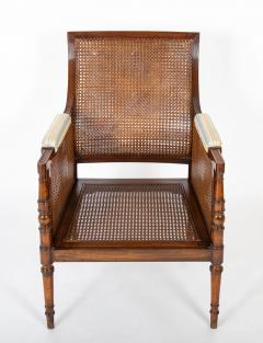 Late 19th Century Regency Caned Library Armchair - 3399898