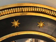 Late 19th Century Regency Carved and Ebonized Giltwood Bullseye Convex Mirror - 1303378
