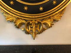 Late 19th Century Regency Carved and Ebonized Giltwood Bullseye Convex Mirror - 1303380