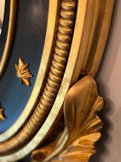 Late 19th Century Regency Carved and Ebonized Giltwood Bullseye Convex Mirror - 1303382