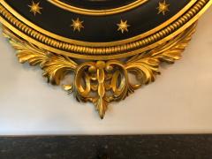 Late 19th Century Regency Carved and Ebonized Giltwood Bullseye Convex Mirror - 3001490