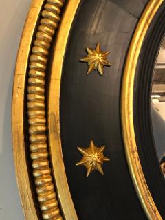 Late 19th Century Regency Carved and Ebonized Giltwood Bullseye Convex Mirror - 3001491
