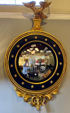 Late 19th Century Regency Carved and Ebonized Giltwood Bullseye Convex Mirror - 3001499