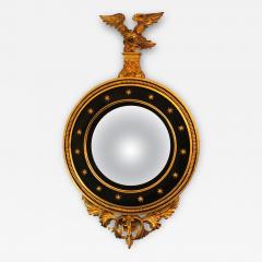 Late 19th Century Regency Carved and Ebonized Giltwood Bullseye Convex Mirror - 3018452