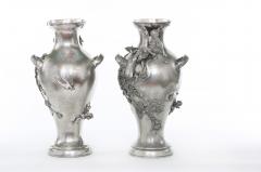 Late 19th Century Silver Plated Pair Vases Urns - 1823040