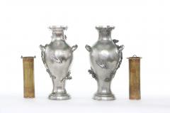 Late 19th Century Silver Plated Pair Vases Urns - 1823044