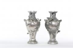 Late 19th Century Silver Plated Pair Vases Urns - 1823063