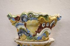 Late 19th Century South Italian Antique Majolica Two Shelves with Vase - 3436290