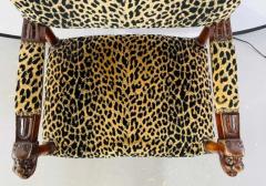 Late 19th Century Victorian Gothic Revival Leopard Upholstery Arm or Side Chair - 2865800