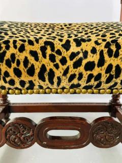 Late 19th Century Victorian Gothic Revival Leopard Upholstery Arm or Side Chair - 2865890