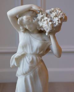 Late 19th Early 20th Century Volterra Alabaster Figure of a Flower Girl - 4397019