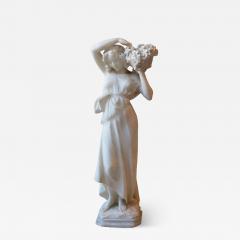 Late 19th Early 20th Century Volterra Alabaster Figure of a Flower Girl - 4399283