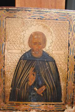 Late 19th c Russian wood Panel Icon - 1070154