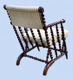 Late 19th century English barley twist carved armchair - 2617919