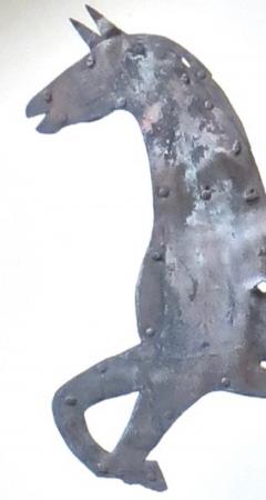 Late 19thC Sheet Iron and Metal Trotting Horse Weathervane - 3046636