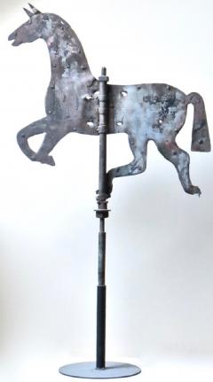 Late 19thC Sheet Iron and Metal Trotting Horse Weathervane - 3046637