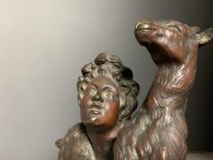 Late 19thc Bronze 27 Boy Herder Carrying a Goat - 2244924