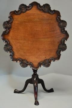 Late 19thc Chippendale style mahogany piecrust tilt top tea table - 4799939
