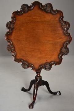 Late 19thc Chippendale style mahogany piecrust tilt top tea table - 4799941