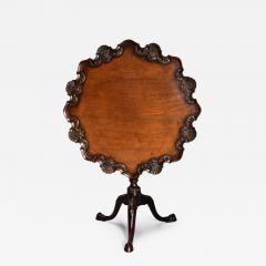 Late 19thc Chippendale style mahogany piecrust tilt top tea table - 4800927