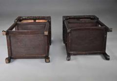 Late 19thc matched pair of freestanding Chinese hardwood pot stands - 4755891