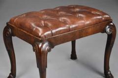 Late 19thc walnut cabriole leg stool in the Queen Anne style - 4805965