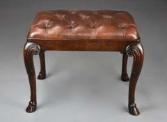 Late 19thc walnut cabriole leg stool in the Queen Anne style - 4805970