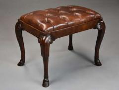 Late 19thc walnut cabriole leg stool in the Queen Anne style - 4805973