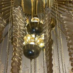 Late 20th Century Brass Glittering Murano Art Glass Cascade Chandelier - 2566059
