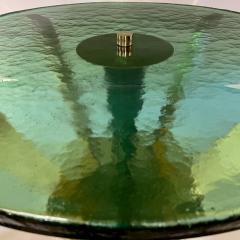 Late 20th Century Brass Green Molten Murano Glass Coffee Table - 2009495