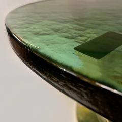 Late 20th Century Brass Green Molten Murano Glass Coffee Table - 2009498