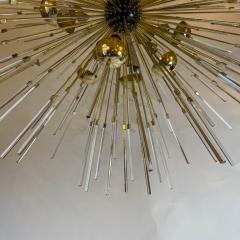 Late 20th Century Brass Sputnik Chandelier with Transparent Trihedron Glasses - 1800113