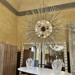 Late 20th Century Brass Sputnik Chandelier with Transparent Trihedron Glasses - 1800114