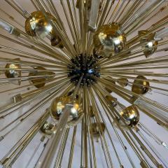 Late 20th Century Brass Sputnik Chandelier with Transparent Trihedron Glasses - 1800124