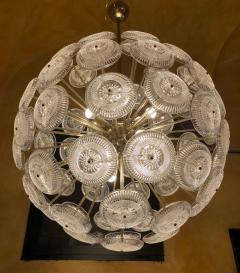 Late 20th Century Brass Transparent Rusticated Glass Sputnik Chandelier - 1644350