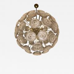 Late 20th Century Brass Transparent Rusticated Glass Sputnik Chandelier - 1648026