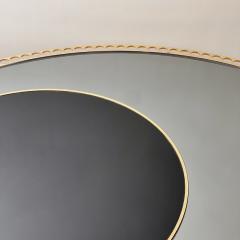 Late 20th Century Brass W Smoked Mirror Black Opaline Glass Round Coffee Table - 2845501